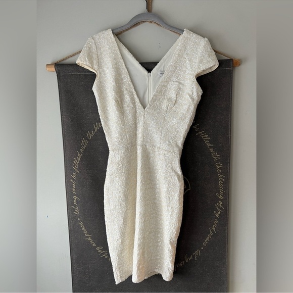 Cream and White Sequined Zoe Dress - Picture 3 of 15